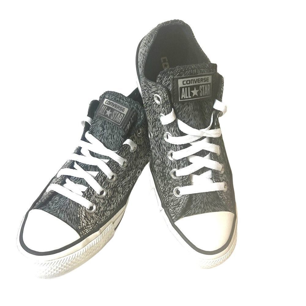 Converse All Star Low Top Women's Sz 8 Black/White Glow in the Dark Canvas Shoes